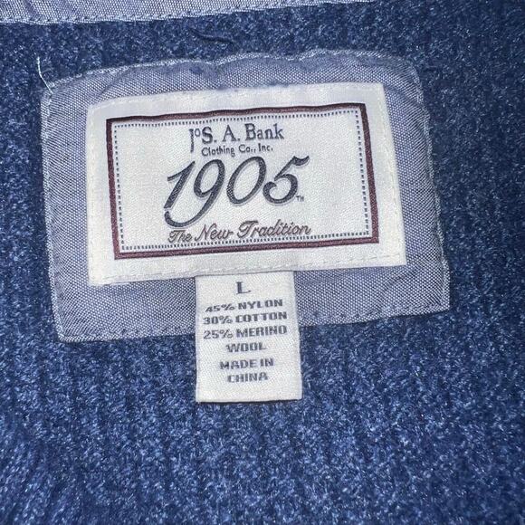 Jos A bank 1905 Men’s Size L Marino Wool Blend Button Ribbed Shaw Sweater - Picture 6 of 6